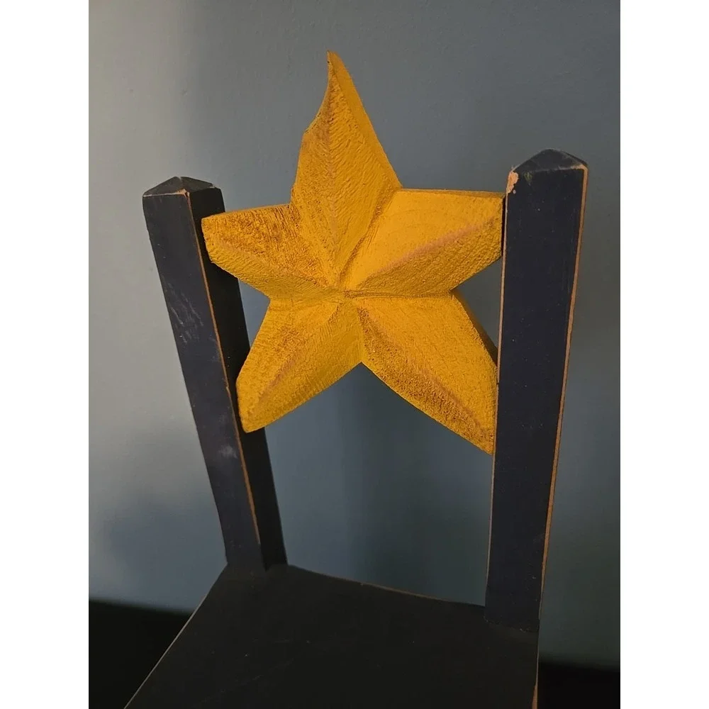 Vintage Interior Accents Americana Collection Painted Mini Doll‎ Chair Star